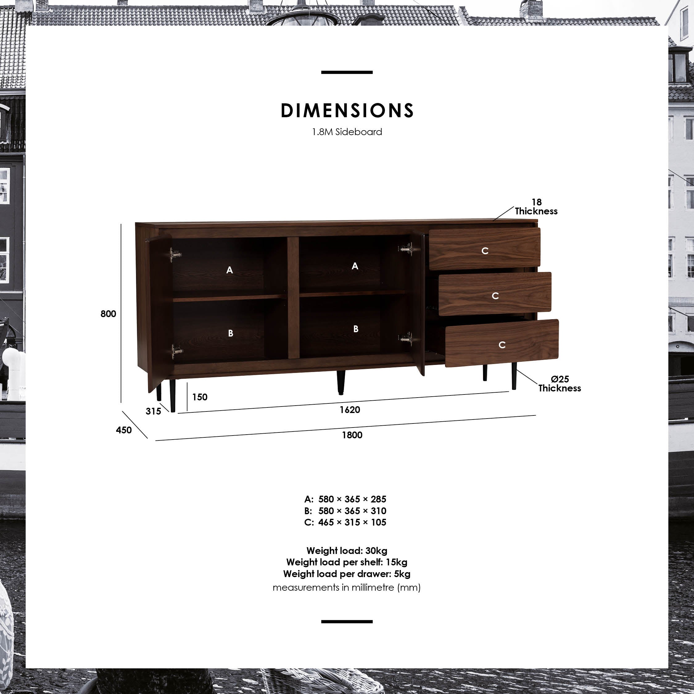 SATAH Sideboard 1.8m