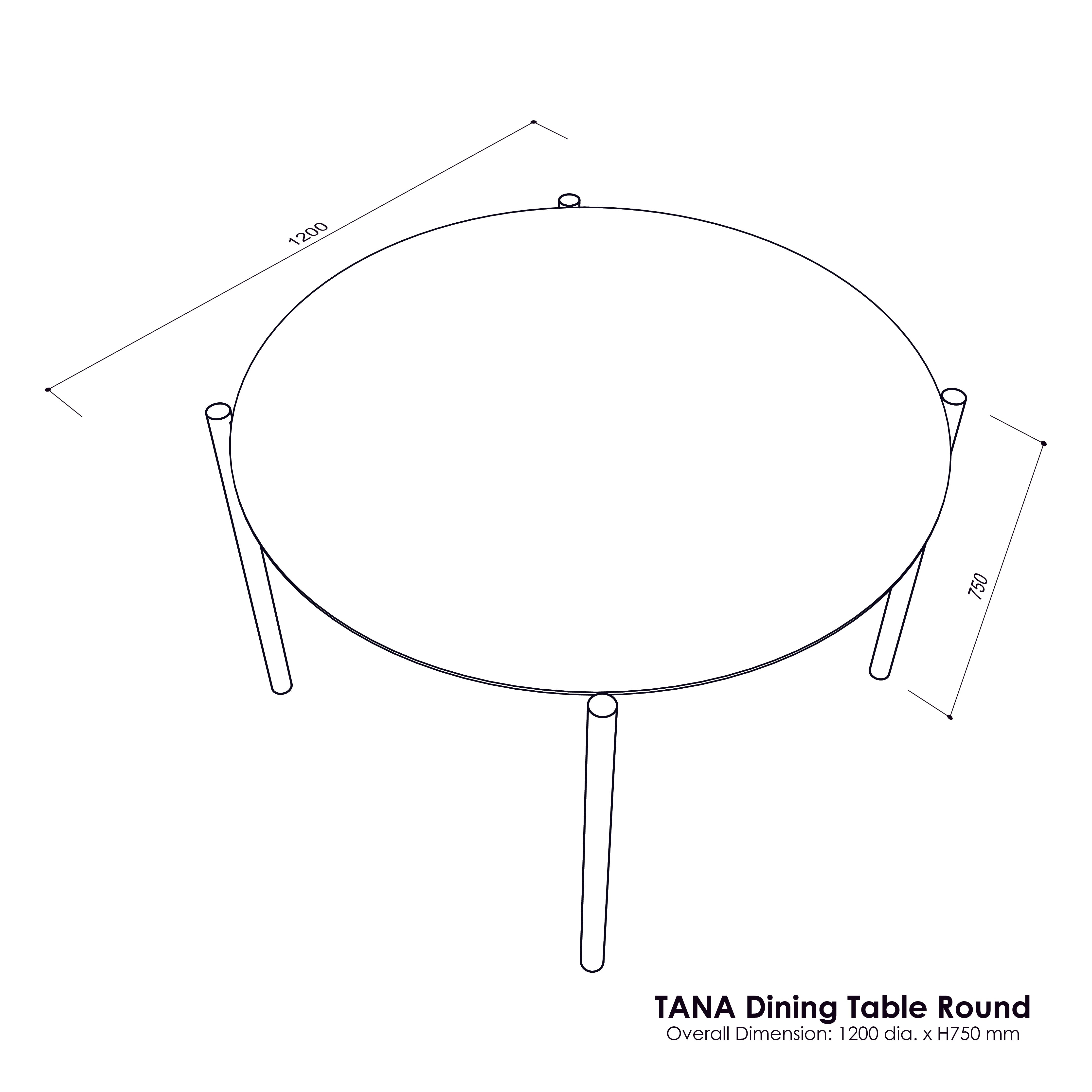 TANA Dining Table Round dia. 1200mm Oak MFC Top Exhibit Sales at Seremban 2 Offline Store