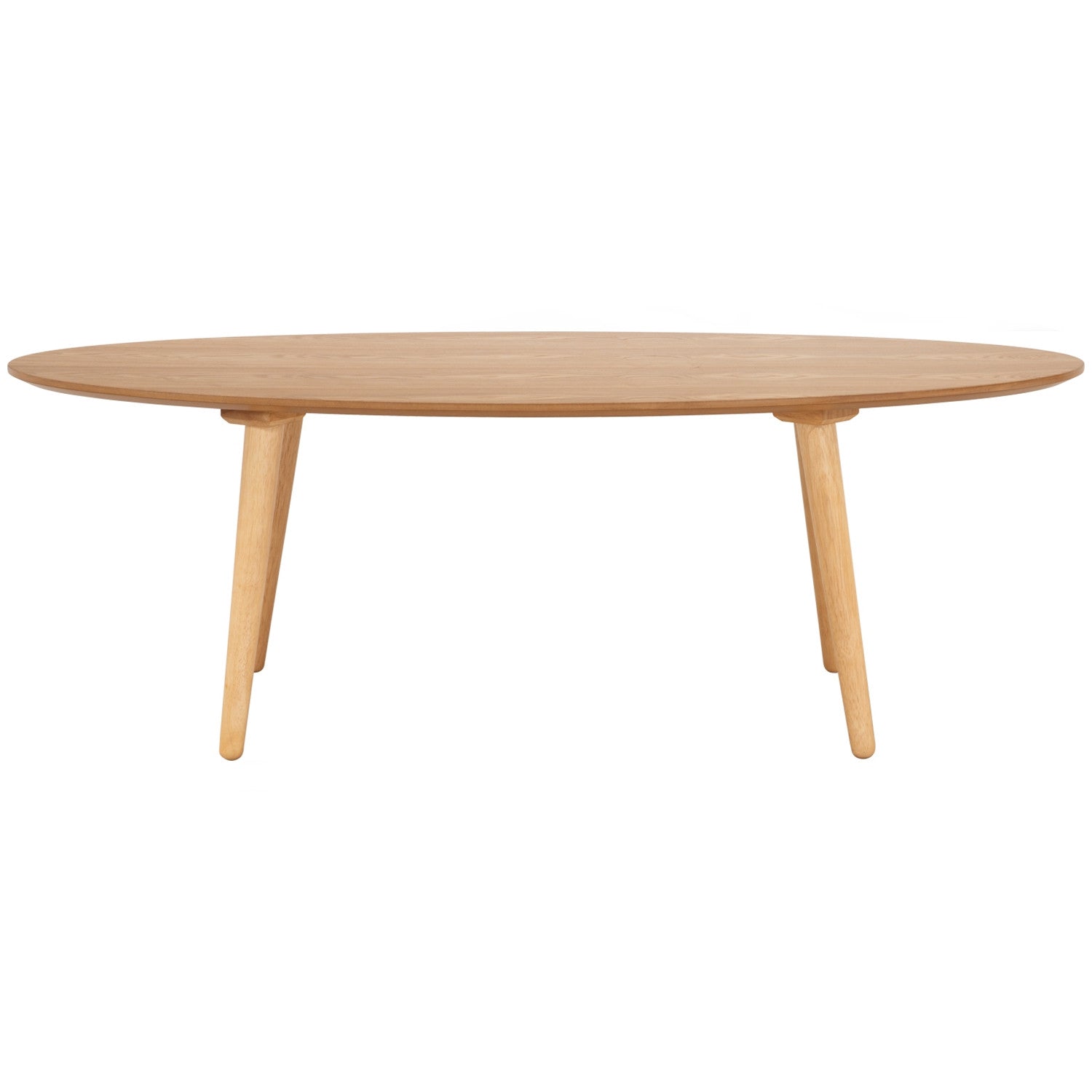Wooden dining table on a white background