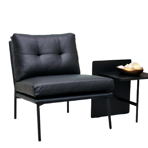 LATAR Lounge Chair in Black Leather Exhibit Sales at Seremban 2 Offline Store