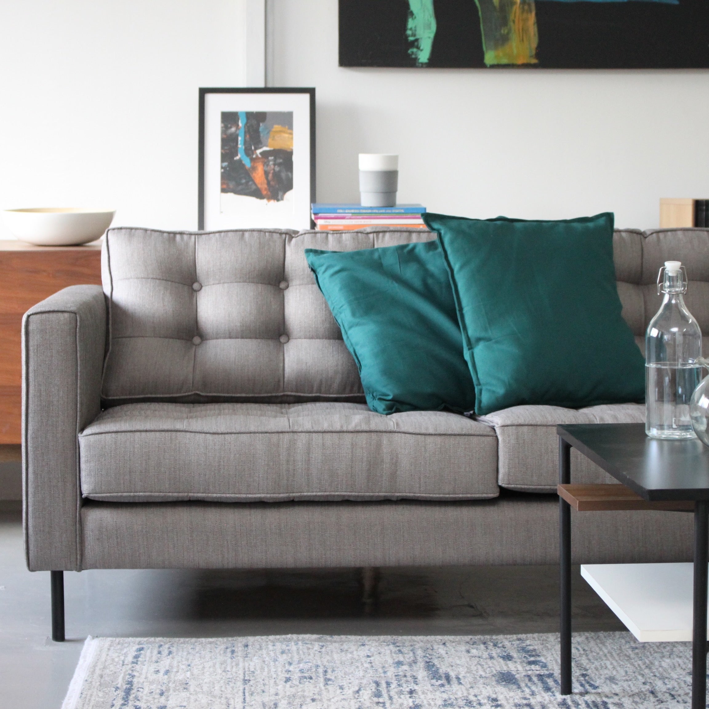 SATAH Sofa 1.8m Silver Grey ACACIA Fabric
