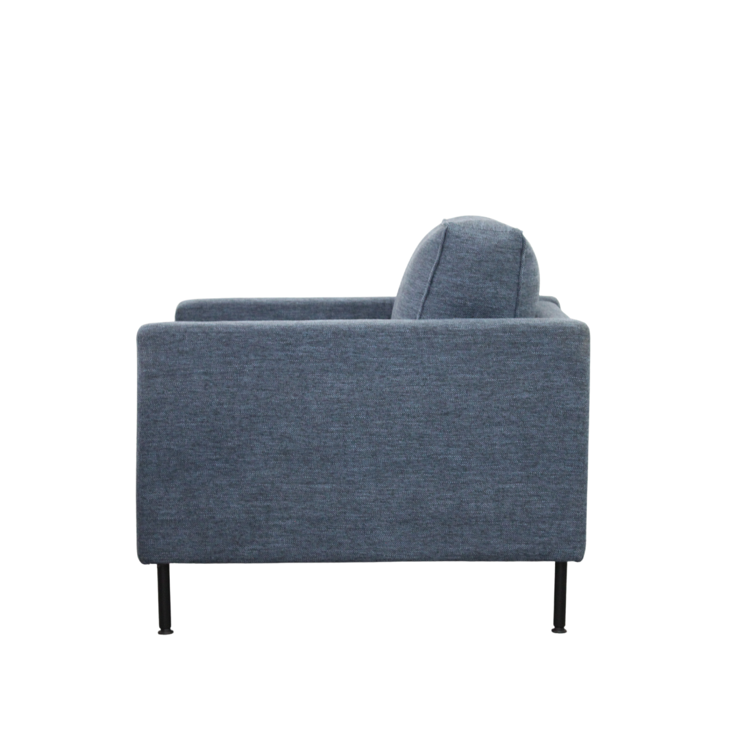 GARIS Sofa 1 Seater in Ocean Blue Fabric