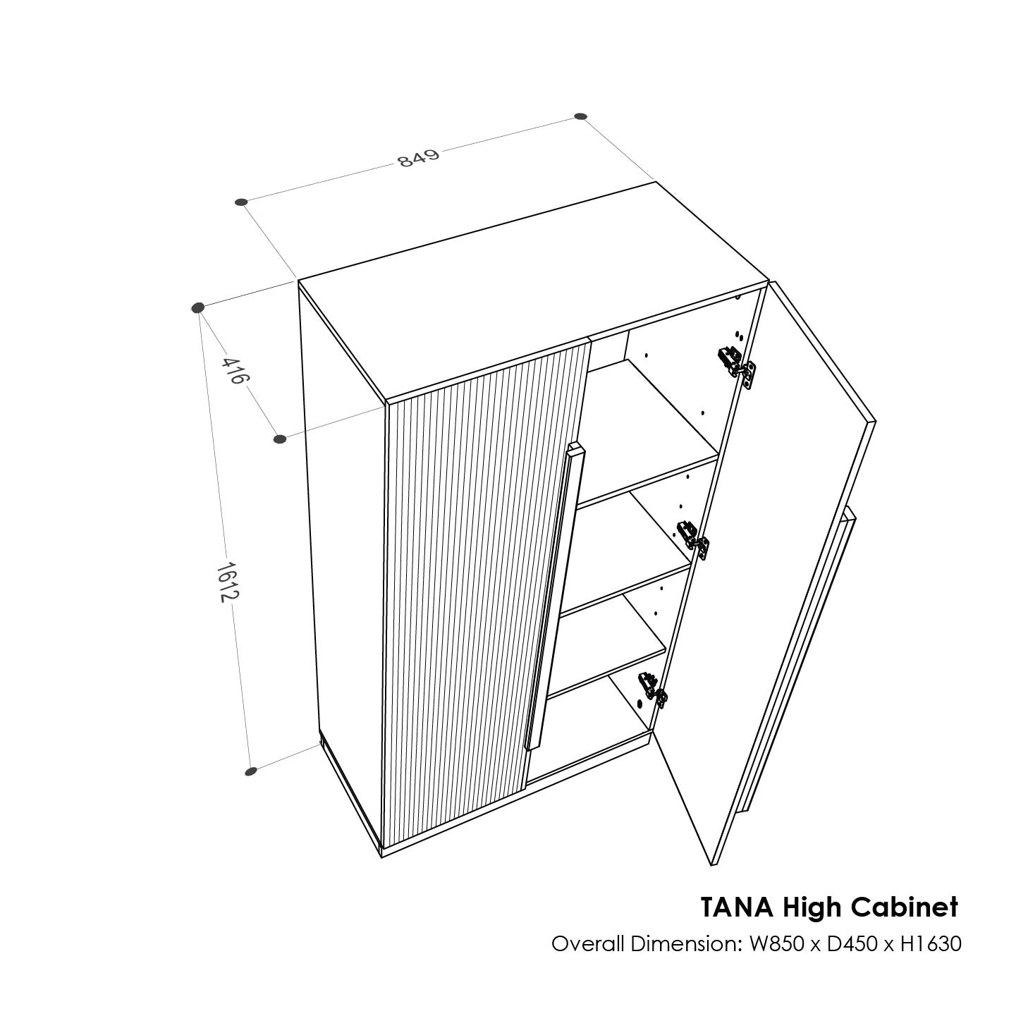 TANA Cabinet High H1630mm Exhibit Sales at Seremban 2 Offline Store