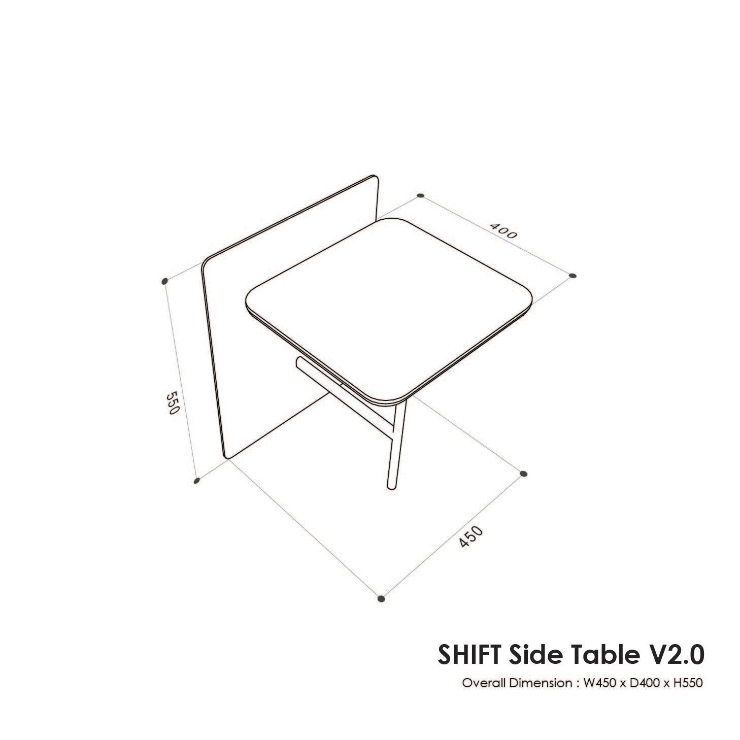 SHIFT Side Table V2.0 Oak Exhibit Sales at Seremban 2 Offline Store