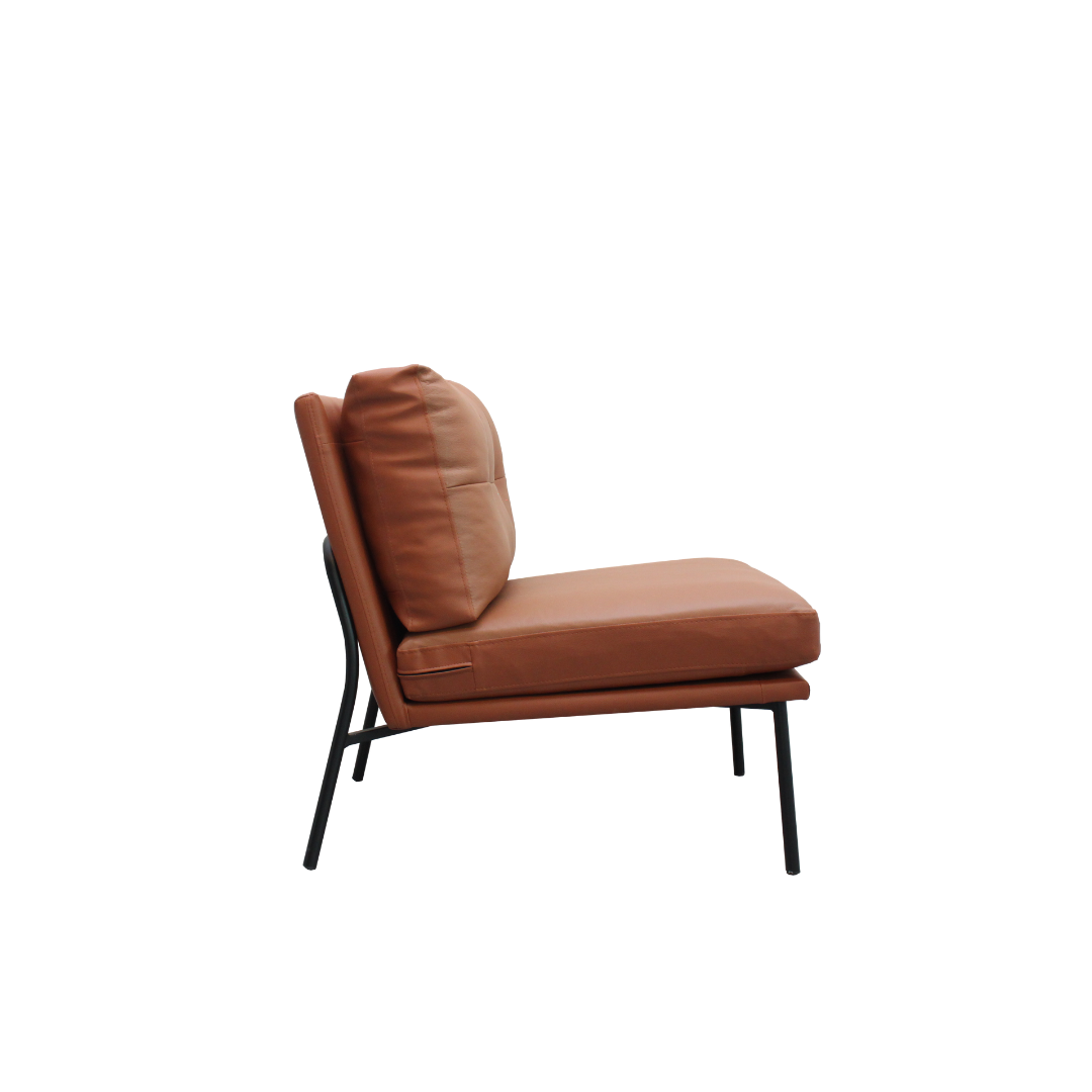 LATAR Lounge Chair Brown Leather Exhibit Sales at Seremban 2 Offline Store