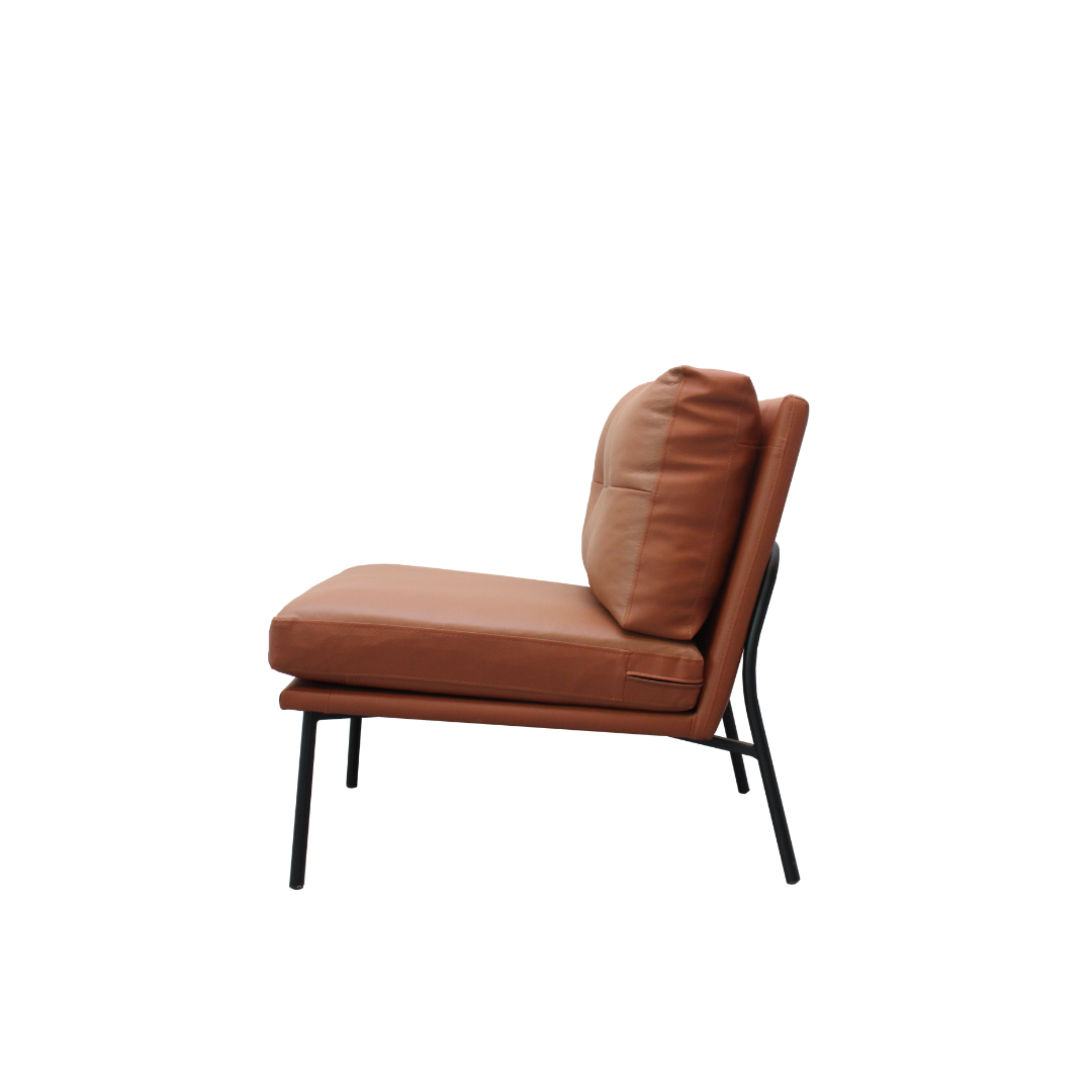 LATAR Lounge Chair Brown Leather Exhibit Sales at Seremban 2 Offline Store