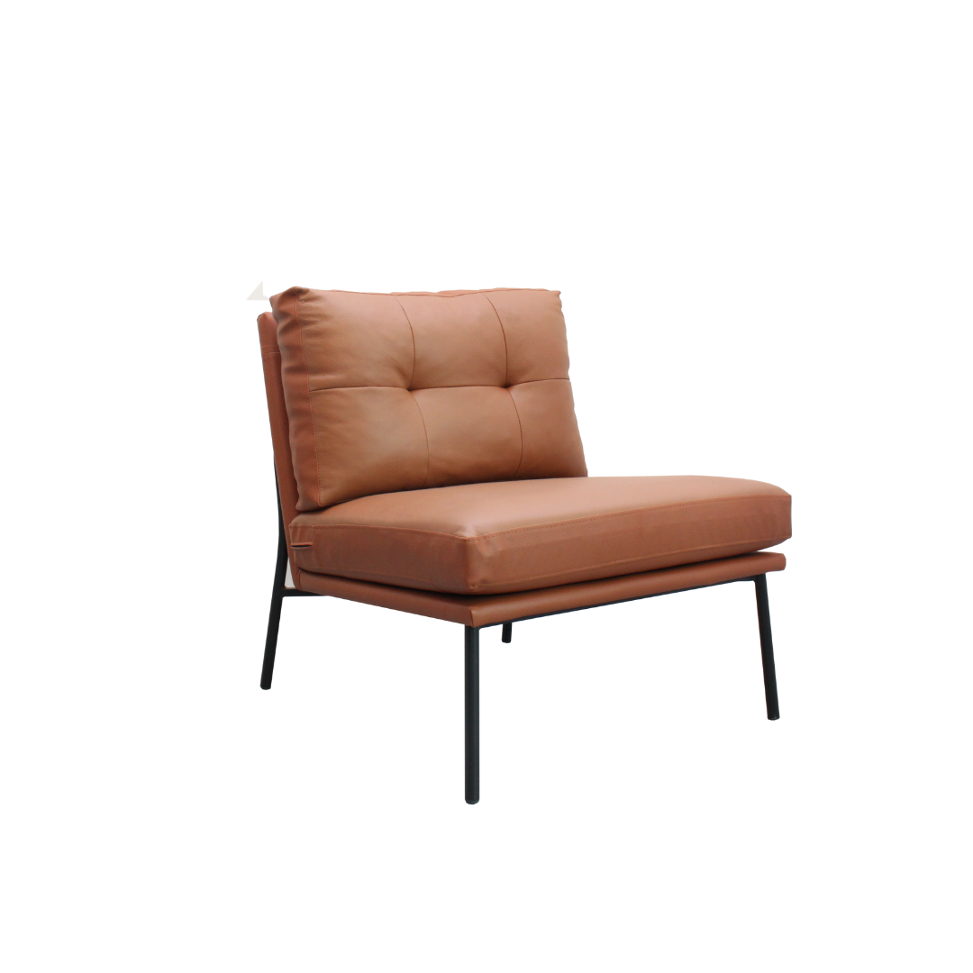 LATAR Lounge Chair Brown Leather Exhibit Sales at Seremban 2 Offline Store