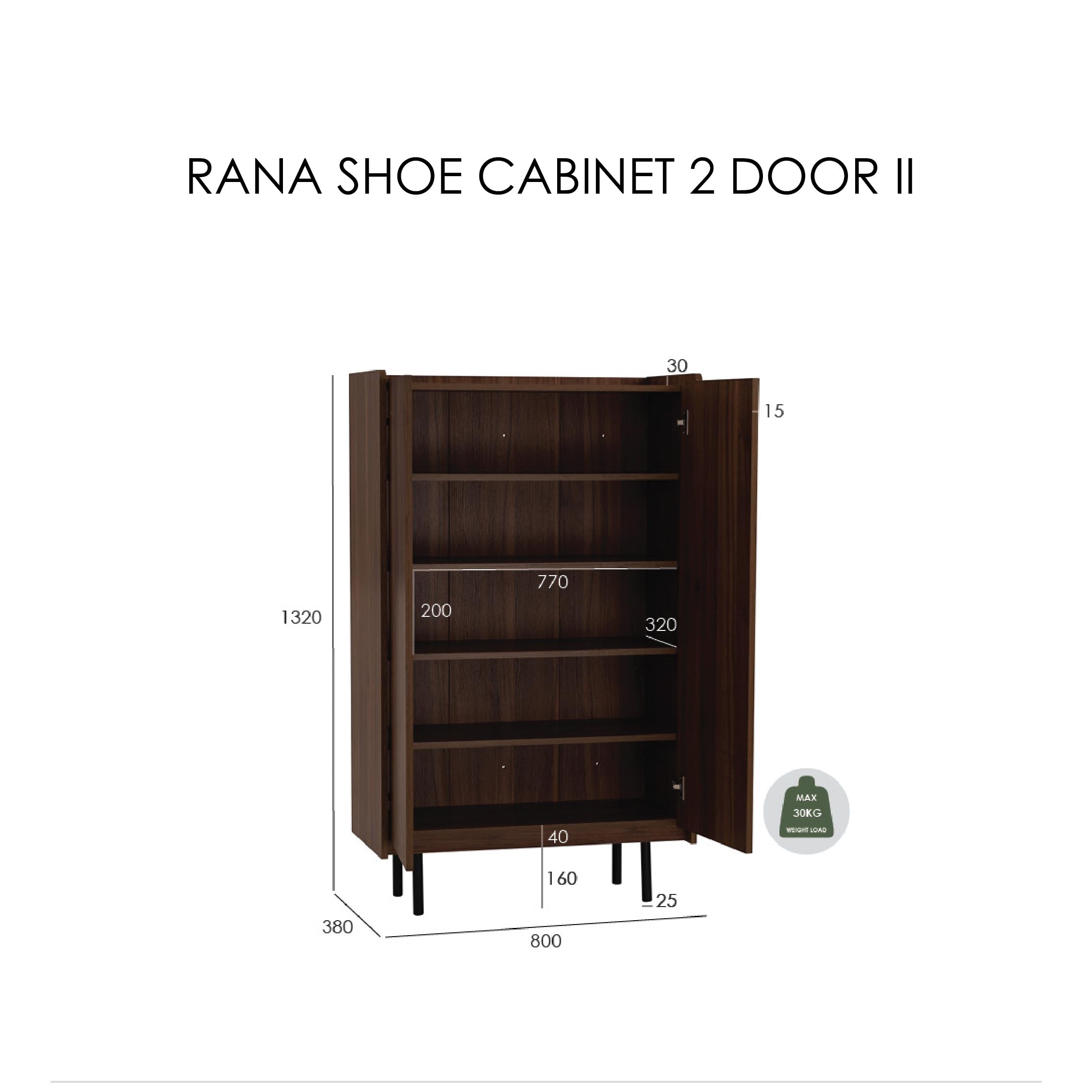 RANA Shoe Cabinet 2 Door II
