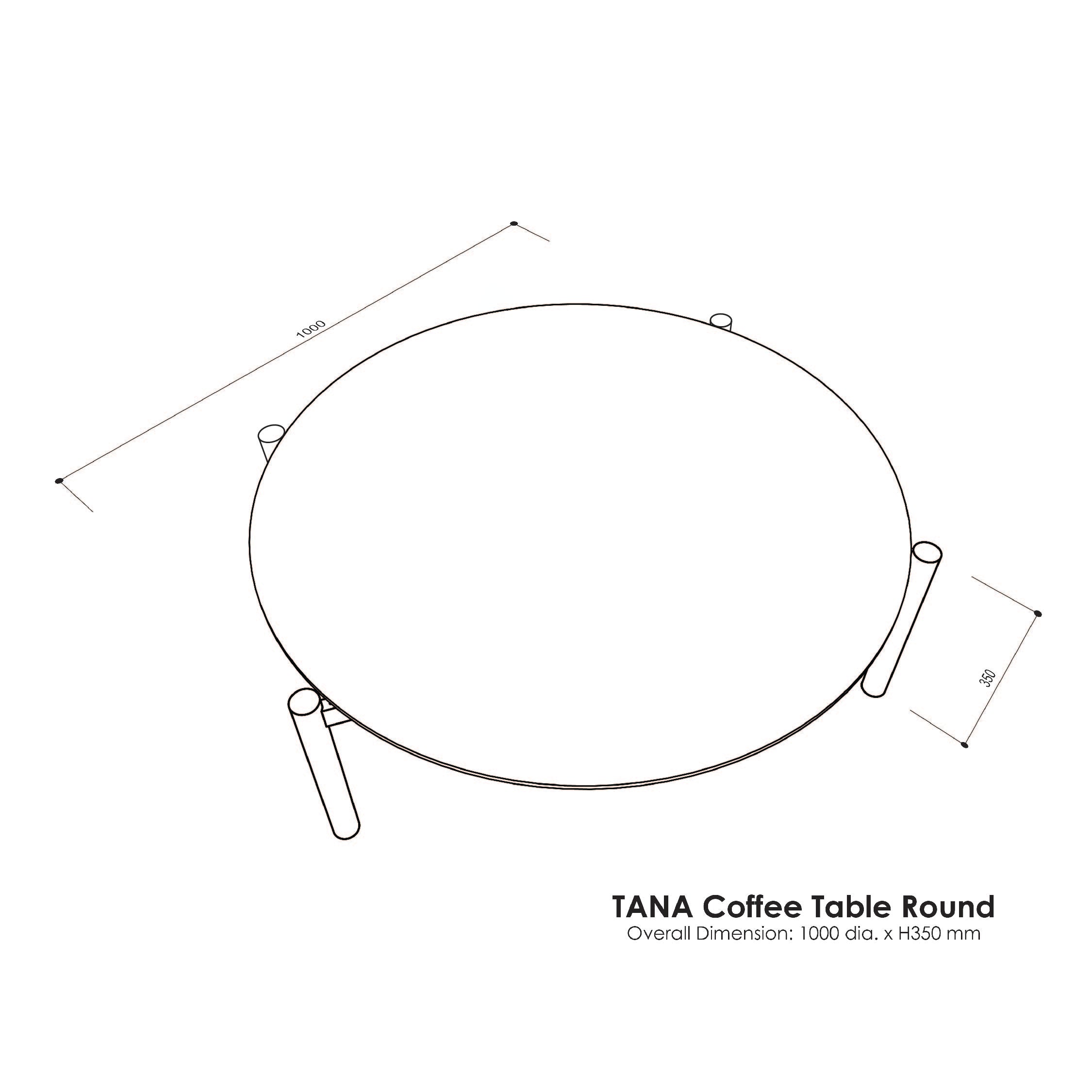 TANA Coffee Table Round V2.0 All Black top D1000mm