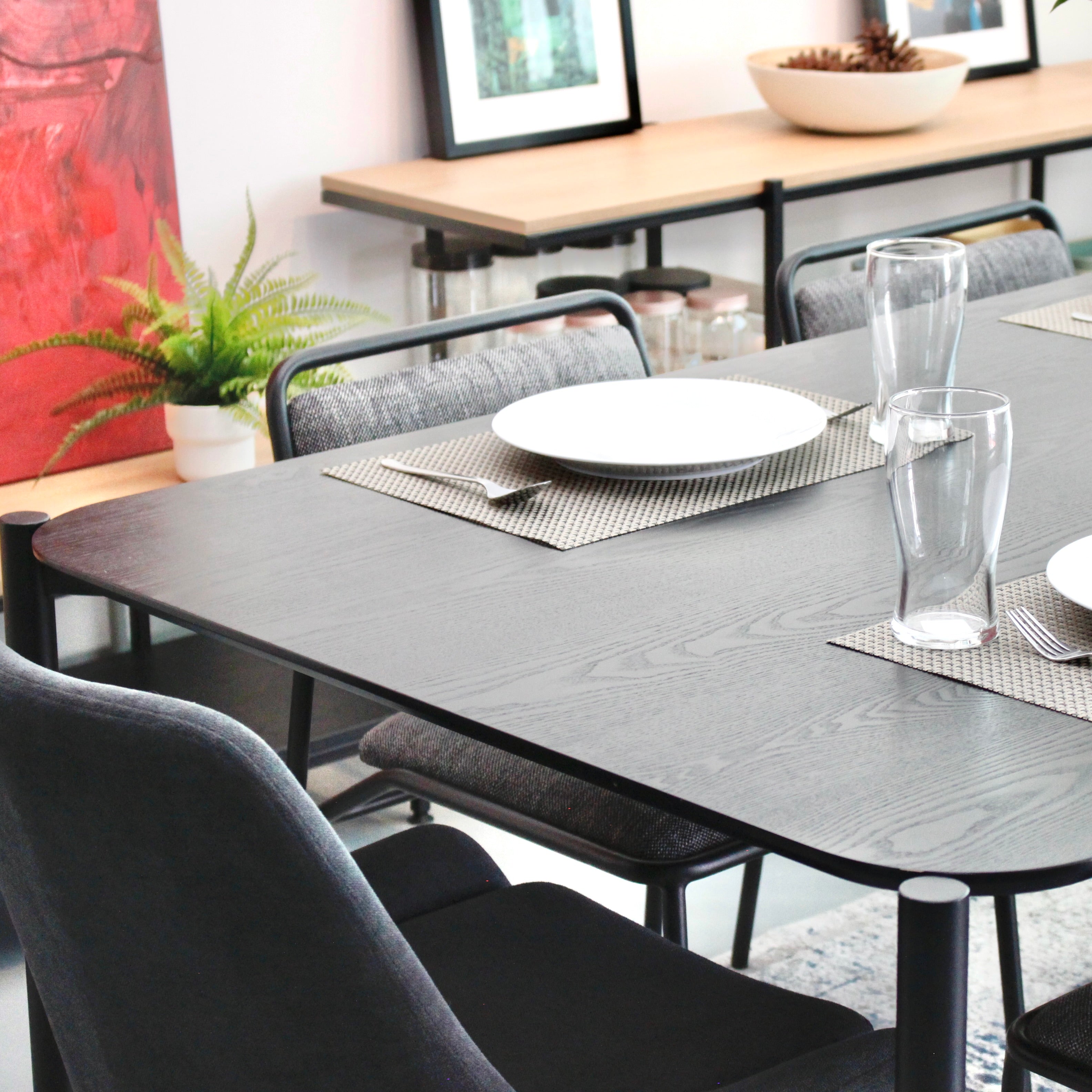 TANA Dining Table All Black W1785 mm Exhibit Sales at Seremban 2 Offline Store