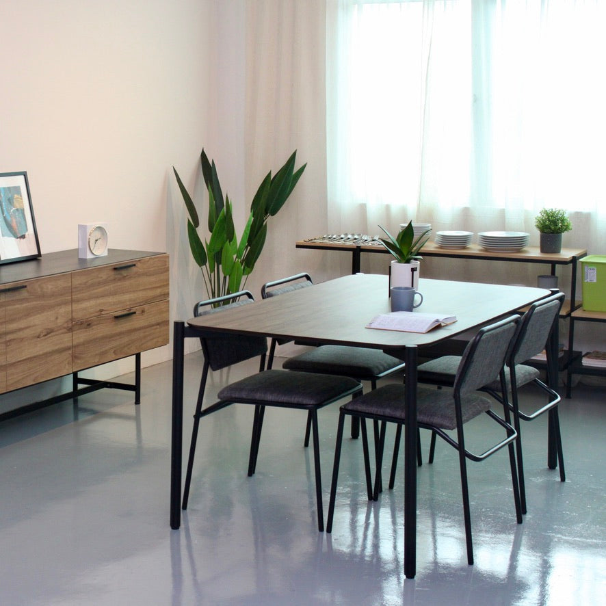 TANA Dining Table Black MFC Top W1500 Exhibit Sales at Seremban 2 Offline Store