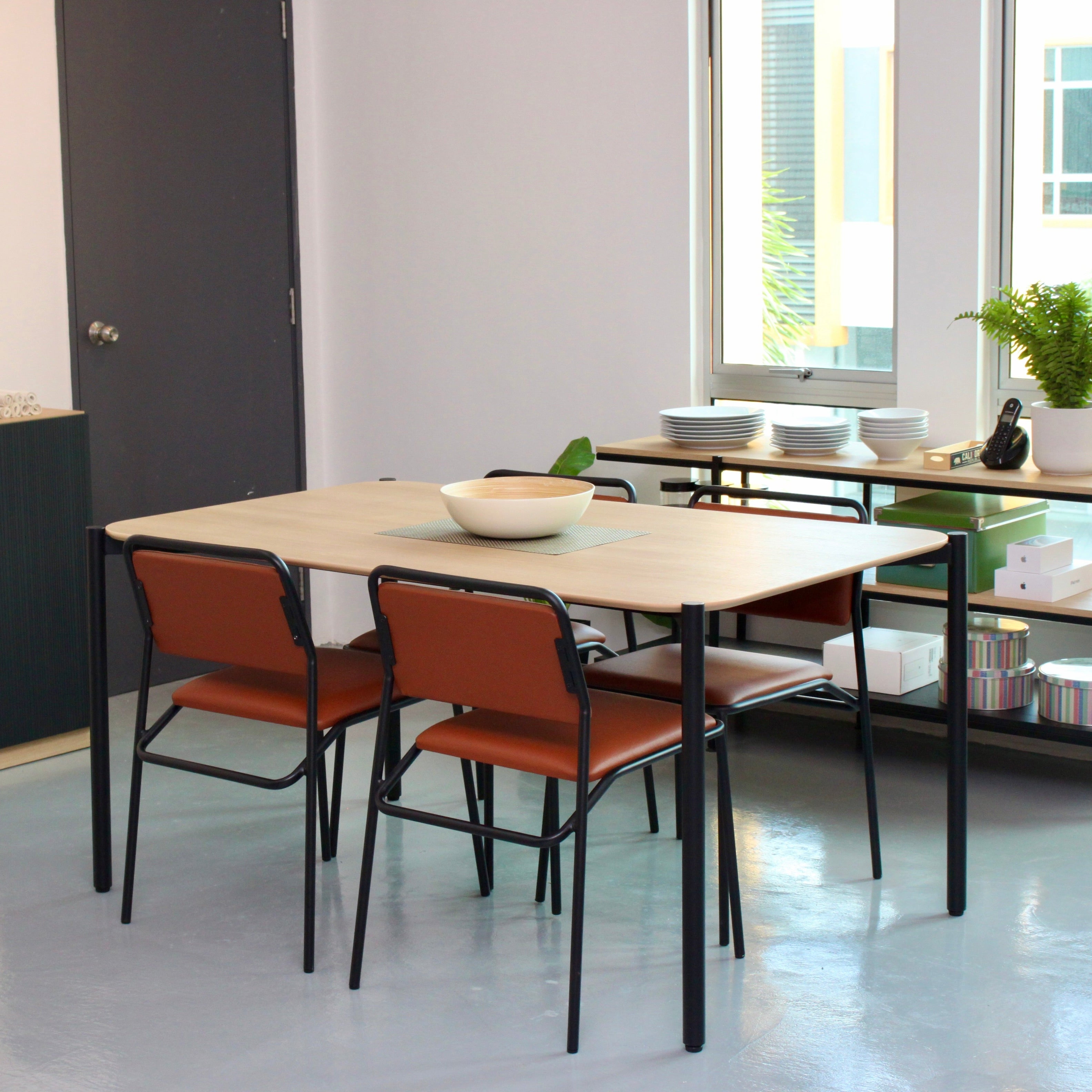 TANA Dining Table Natural Oak W1500  MFC Exhibit Sales at Seremban 2 Offline Store