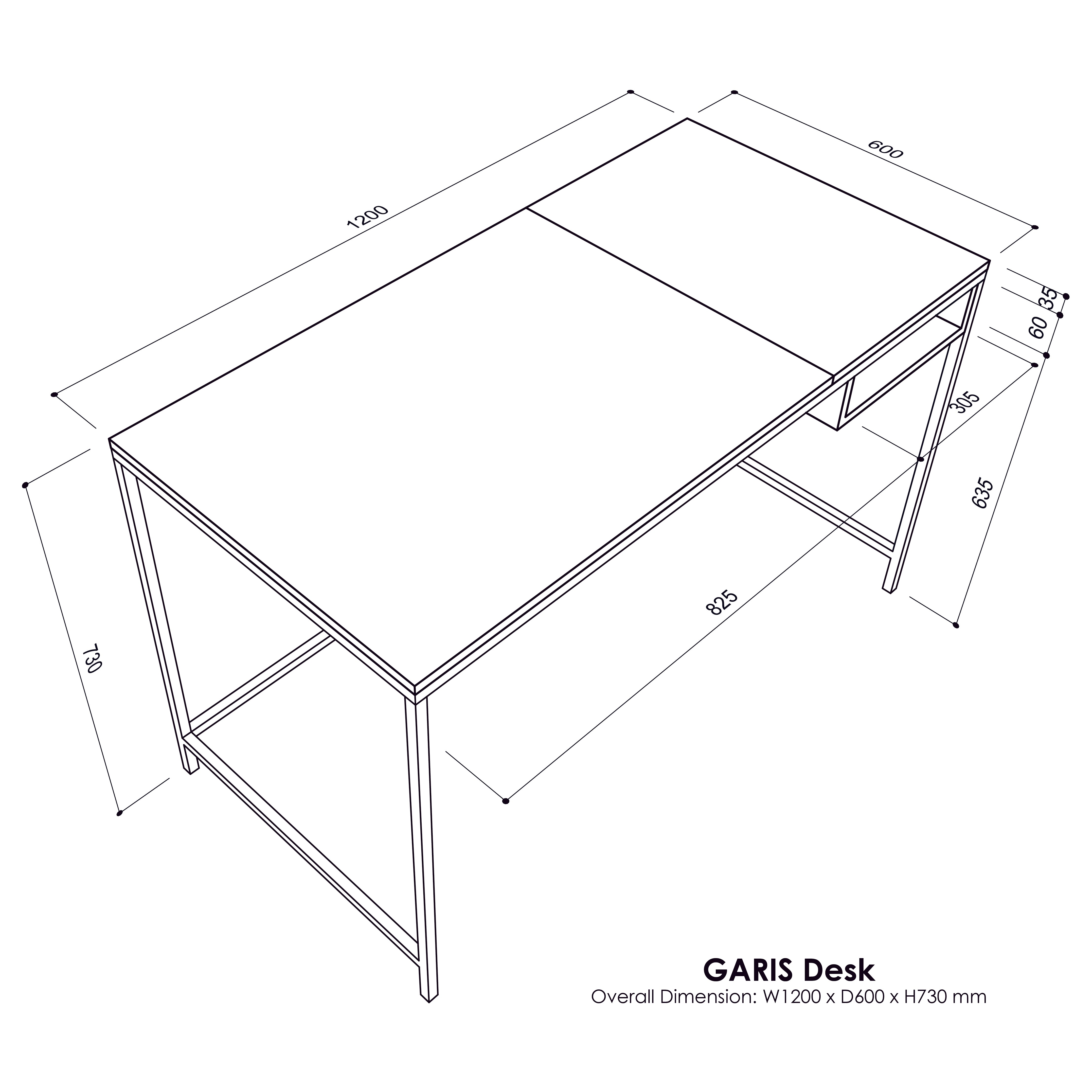 GARIS Desk V3.0 Oak & Black Top