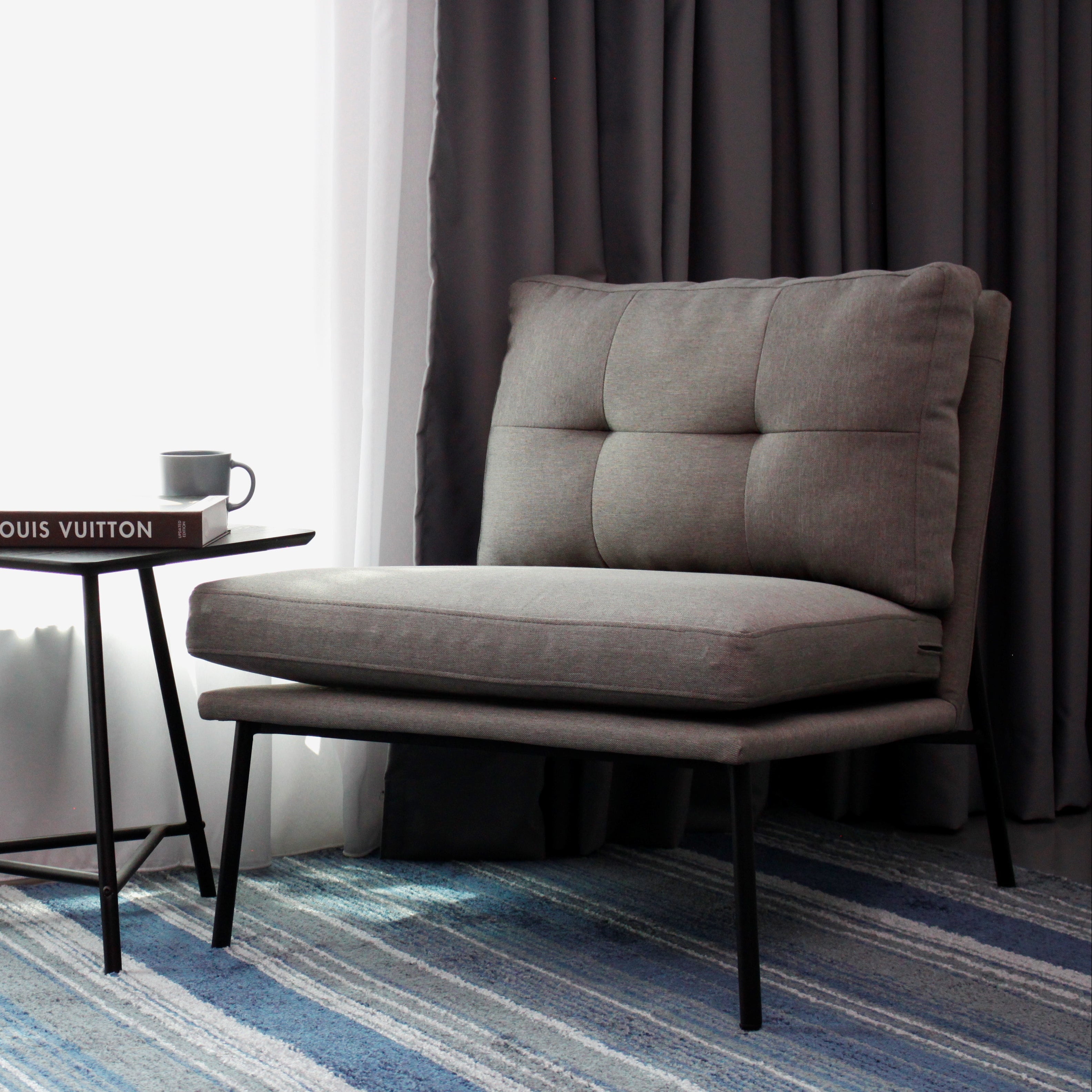 LATAR Lounge Chair Asphalt Grey Fabric