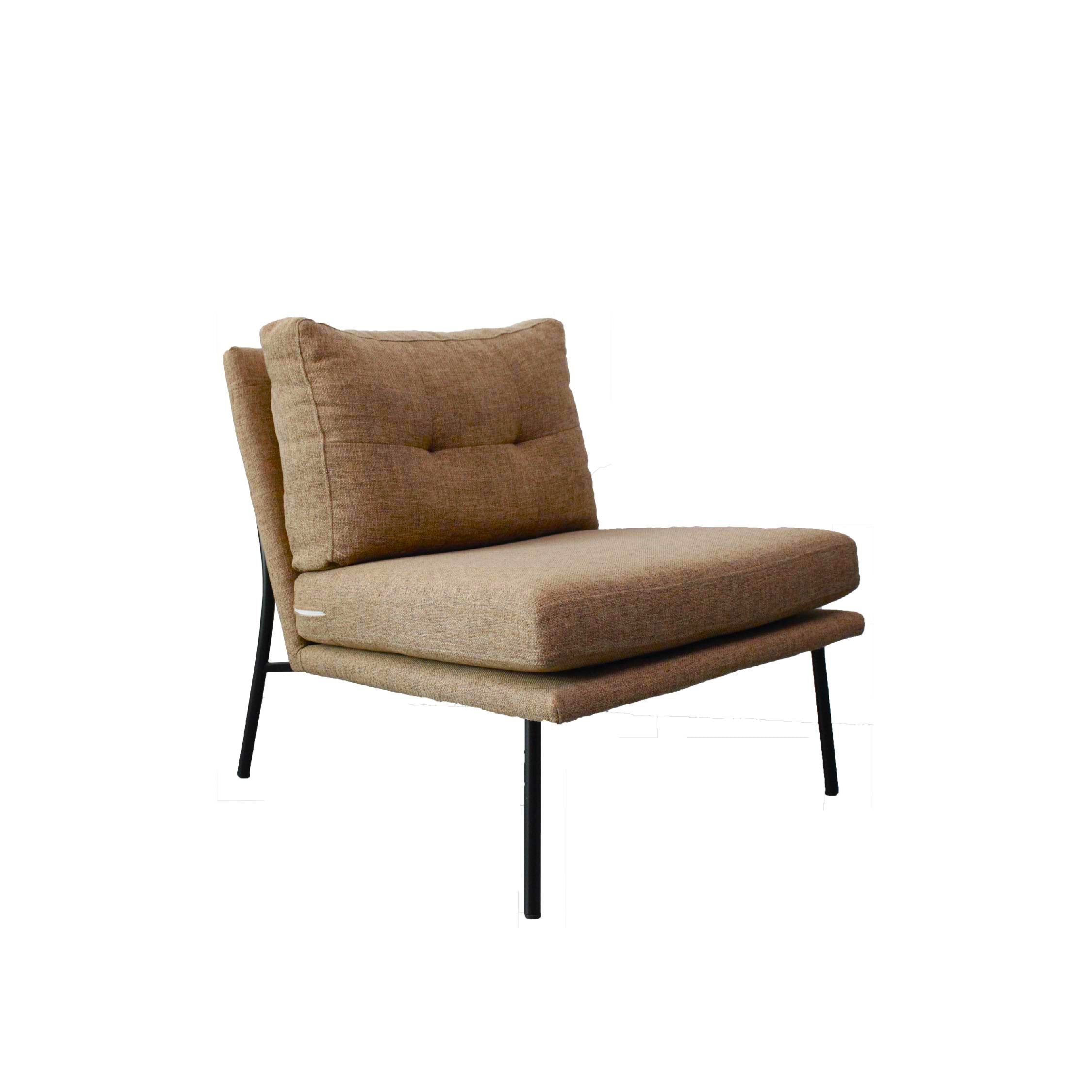 LATAR Lounge Chair Camel Brown Fabric
