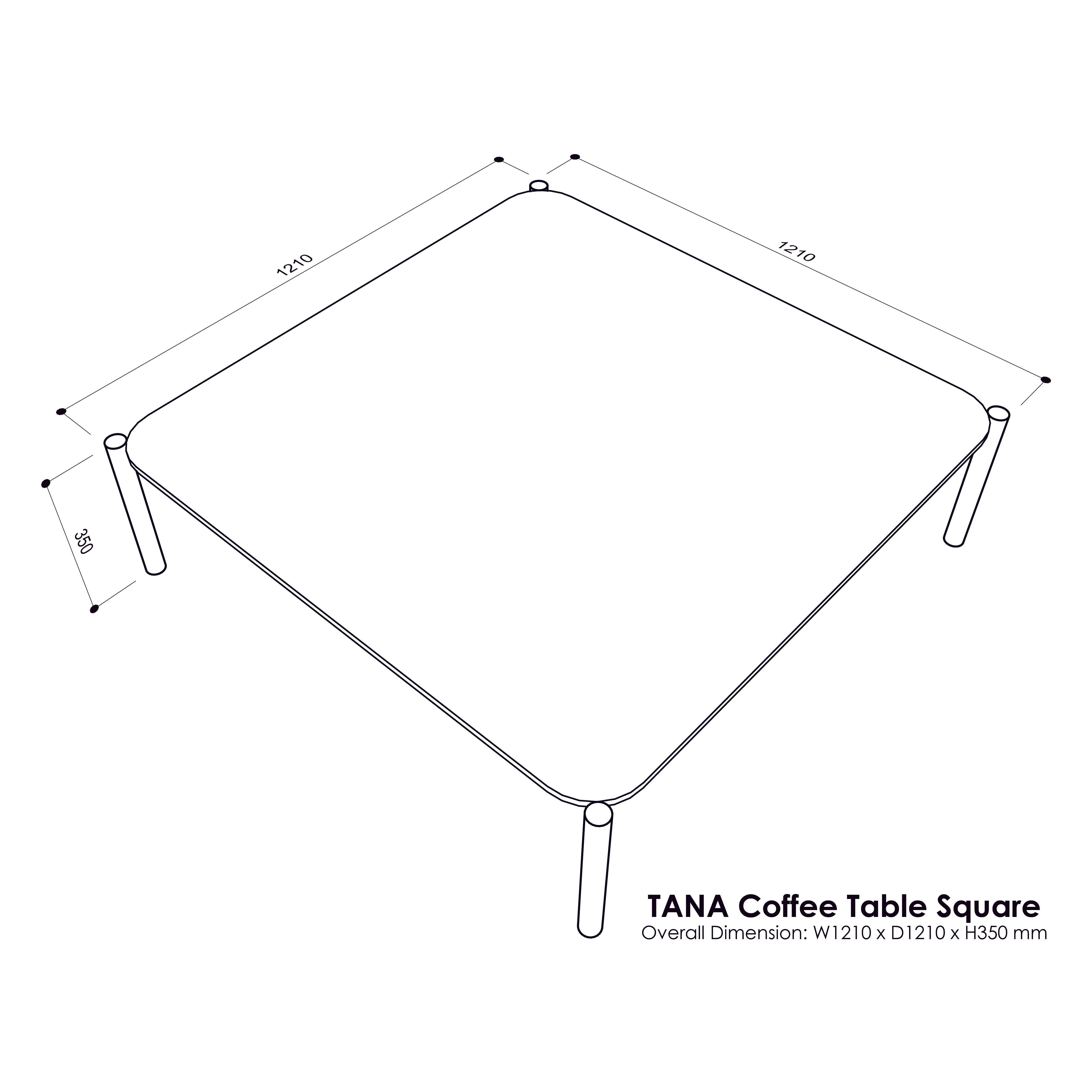 TANA Coffee Table Square V2.0 Black Top W1210 Exhibit Sales at Seremban 2 Offline Store